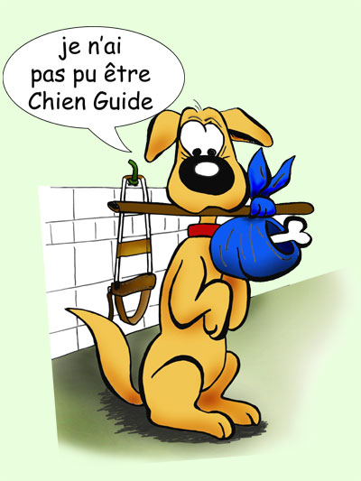 dessin: je n'ai pas pu tre chien guide