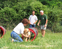 At the exit of the tunnel Paola gets her treat!